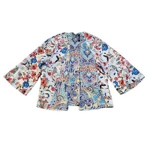 Kate & Mallory Reversible Jacket Women Size 1X Colorful Floral Paisley New